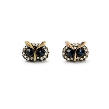 Vintage Rhinestone Owl Stud Earring ESE00030