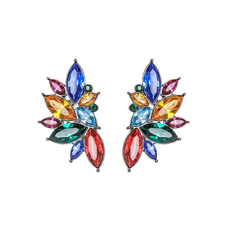 Fashion Sparkle Colorful Crystal Rhinestone Flower Stud Earring ESE00052