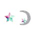Fashion Sparkle Crystal Rhinestone Star Moon Stud Earring ESE00072
