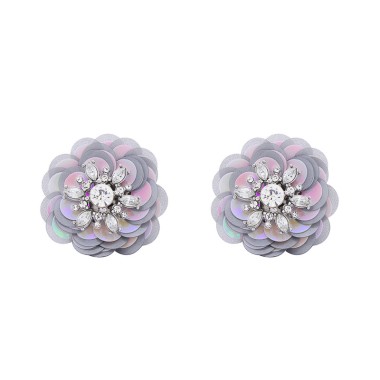 Fashion Shiny Paillette Crystal Rhinestone Flower Party Stud Earring ESE00073