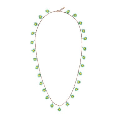 Fashion Necklace Holiday Green Daisy Flower Charm Necklace NCM00010