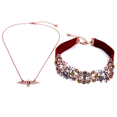 Fashion Choker Necklace Crystal Necklace Pendant Layered Necklace NCK00001