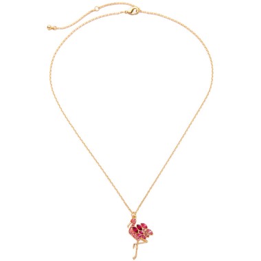 Fashion Necklace Sparkle Crystal Rhinestone Flamingo Pendant Necklace NPD00010