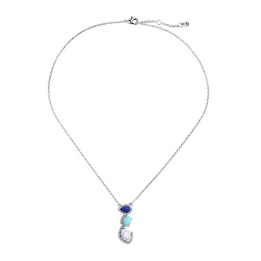 Vintage Necklace Sparkle Rhinestone Stone Pendant Tassel Necklace NPD00056