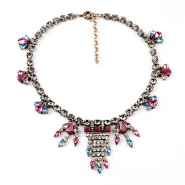 Fashion Jewelry Shiney Crystal Stone Statment Necklace NSN00016