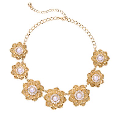 Fashion Jewelry Flower Beads Statment Necklace NSN00019