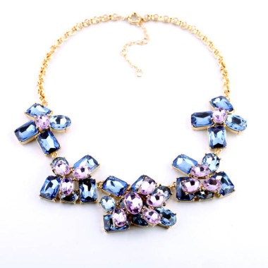 Fashion Jewelry Sparkle Crystal Stone Statment Necklace NSN00021