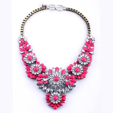 Fashion Jewelry Shiney Crystal Stone Statment Necklace NSN00022