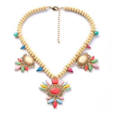 Colorful Rhinestone Statement Necklace NSN00223