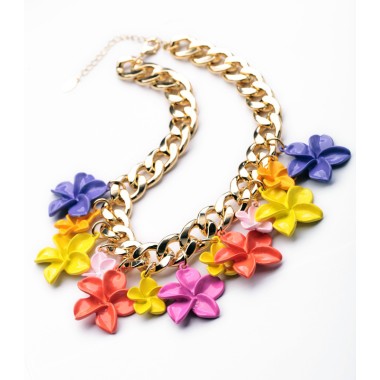 Bright Blooming Flower Statement Necklace NSN00234