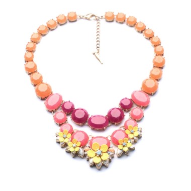 Candy Color Flower Pendant Necklace NSN00287