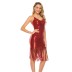 Women Party Dress Knee Length Dress Sleeveless Sequins Tassel Sexy Prom Strap Party Dress PMD00005