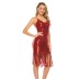 Women Party Dress Knee Length Dress Sleeveless Sequins Tassel Sexy Prom Strap Party Dress PMD00005