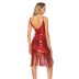 Women Party Dress Knee Length Dress Sleeveless Sequins Tassel Sexy Prom Strap Party Dress PMD00005
