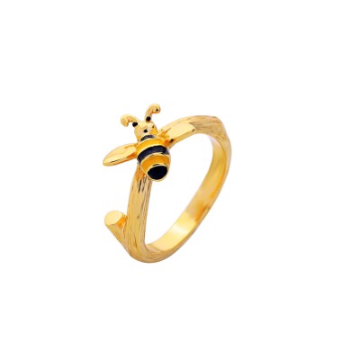 Fashion Ring Lovely Copper Enamel Bee Ring RG00001