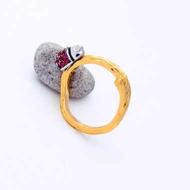 Fashion Ring Lovely Rhinestone Insect Ladybug Ring RG00002