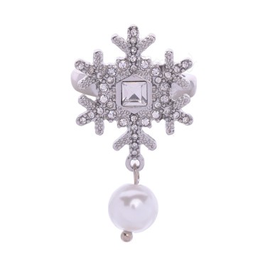 Fashion Ring Lovely Crystal Rhinestone Flower Pearl Ring RG00006