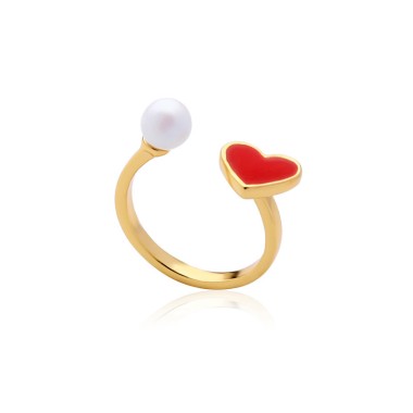Fashion Ring Lovely Heart Pearl Ring RG00013