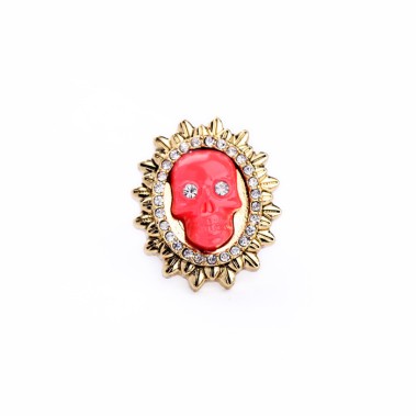 Fashion Ring Sparkle Rhinestone Skull Leaf Ring RG00043