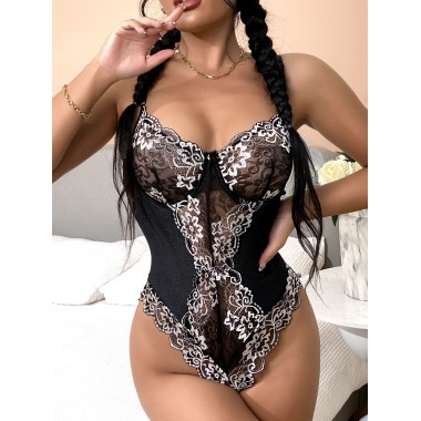 Wholesale Sexy Lingerie Breathable Lace Sexy Teddy Bodysuit SBT00057