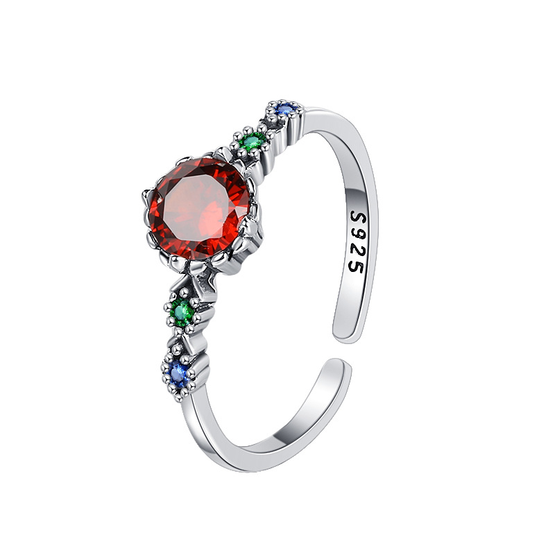 925 Sterling Silver Vintage Rainbow Zirconia Birthstone Toe Rings
